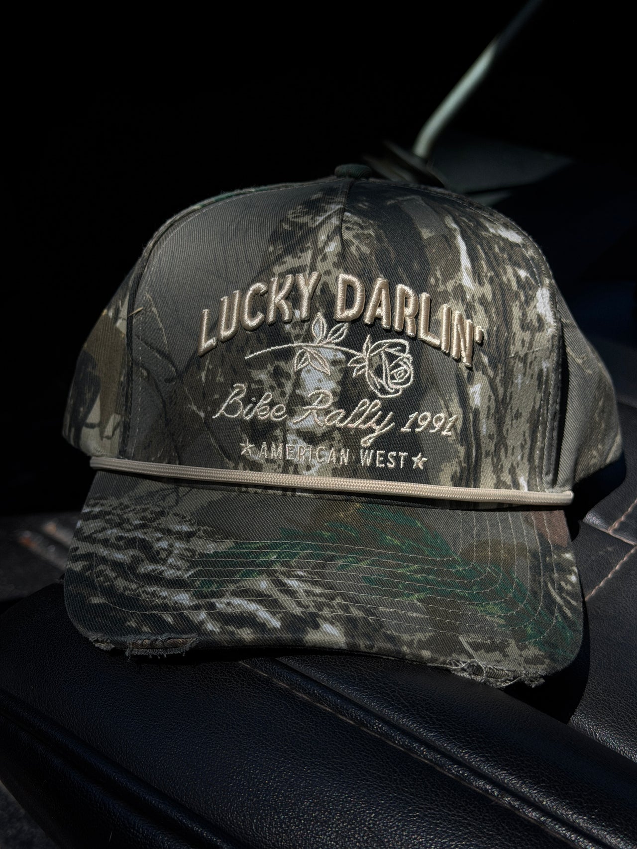 Limited Edition: Lucky Darlin’ Camo Distressed Hat