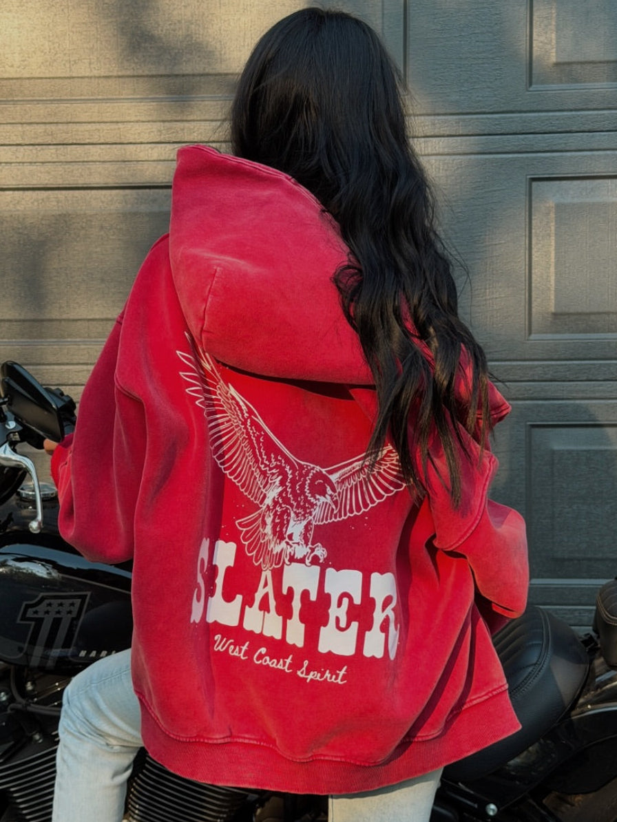 Free Spirit Boxy Fleece Hoodie x Strawberry