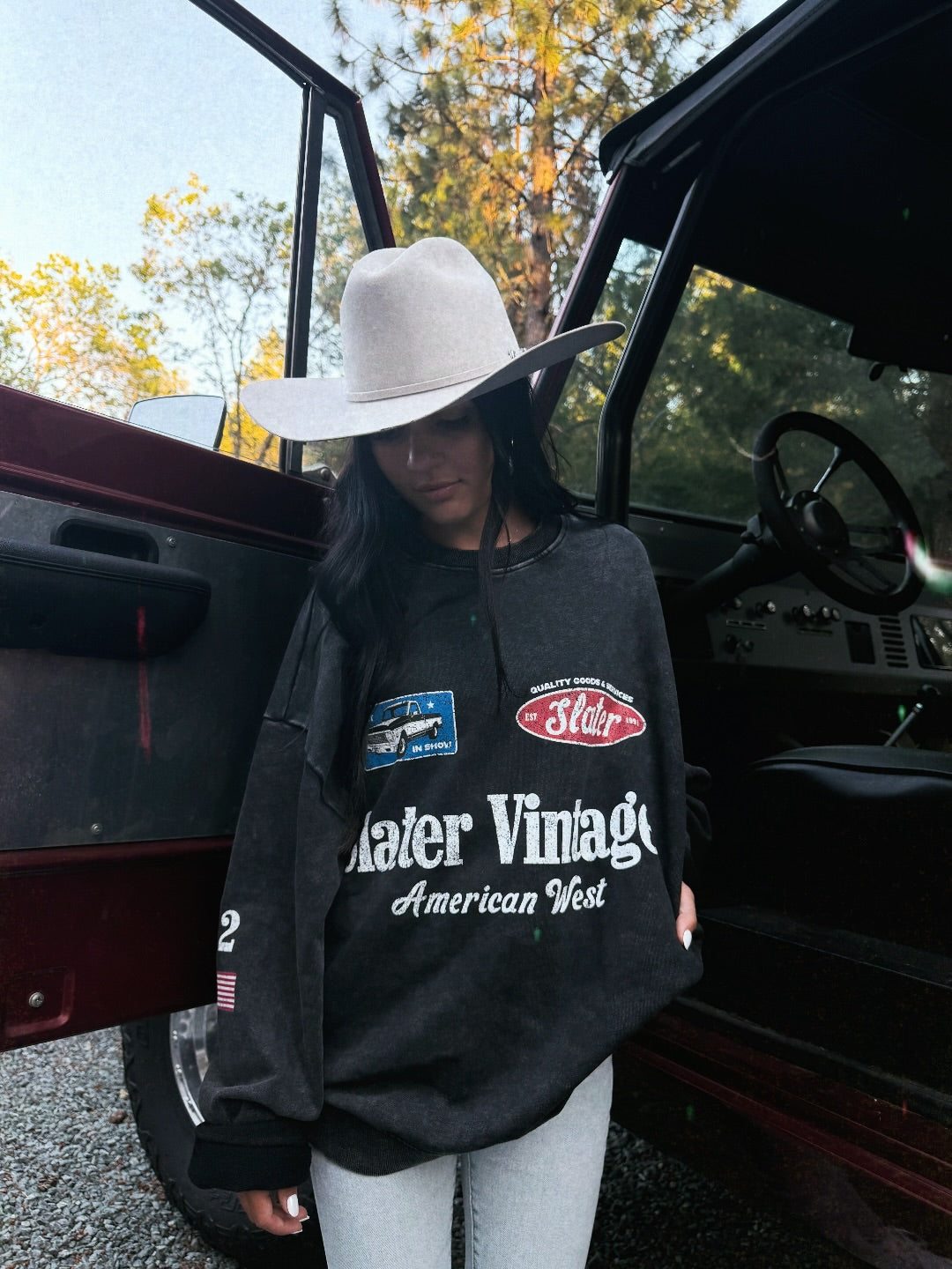 American West Vintage Wash Sweatshirt x Black