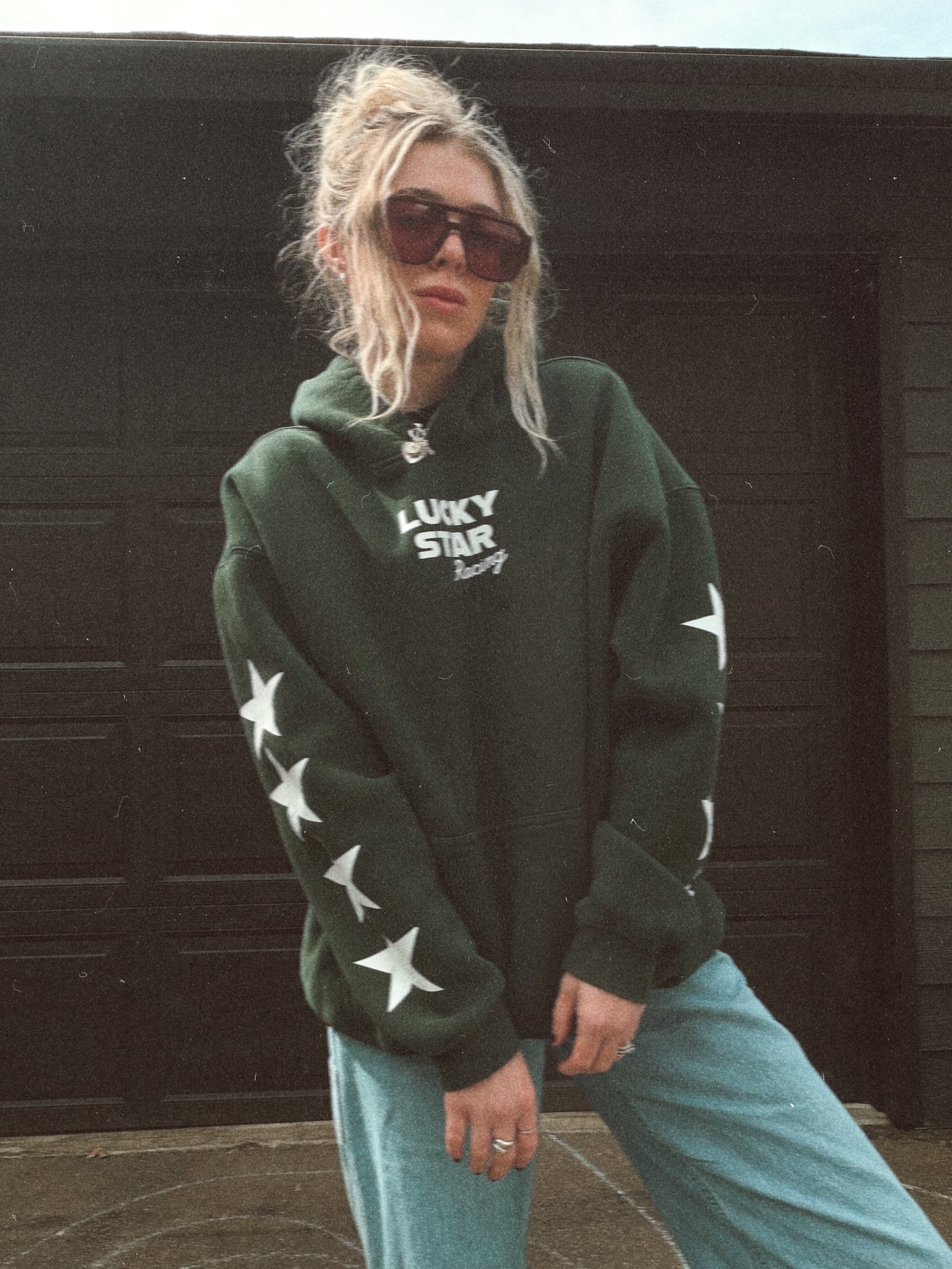 Lucky Star Hoodie Sweatshirt x Spruce Green