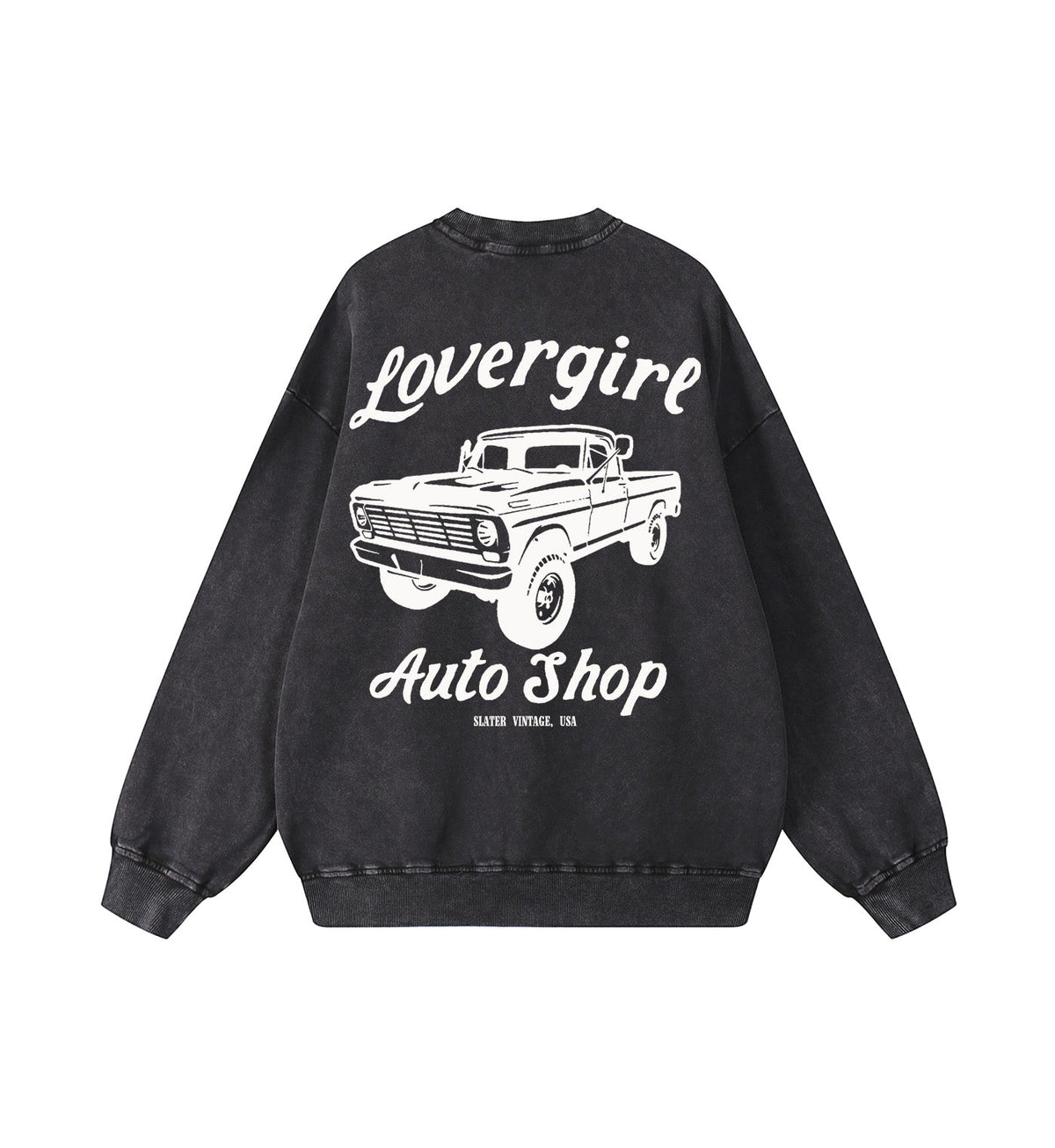 Lovergirl Auto Vintage Wash Crewneck Sweatshirt x Black