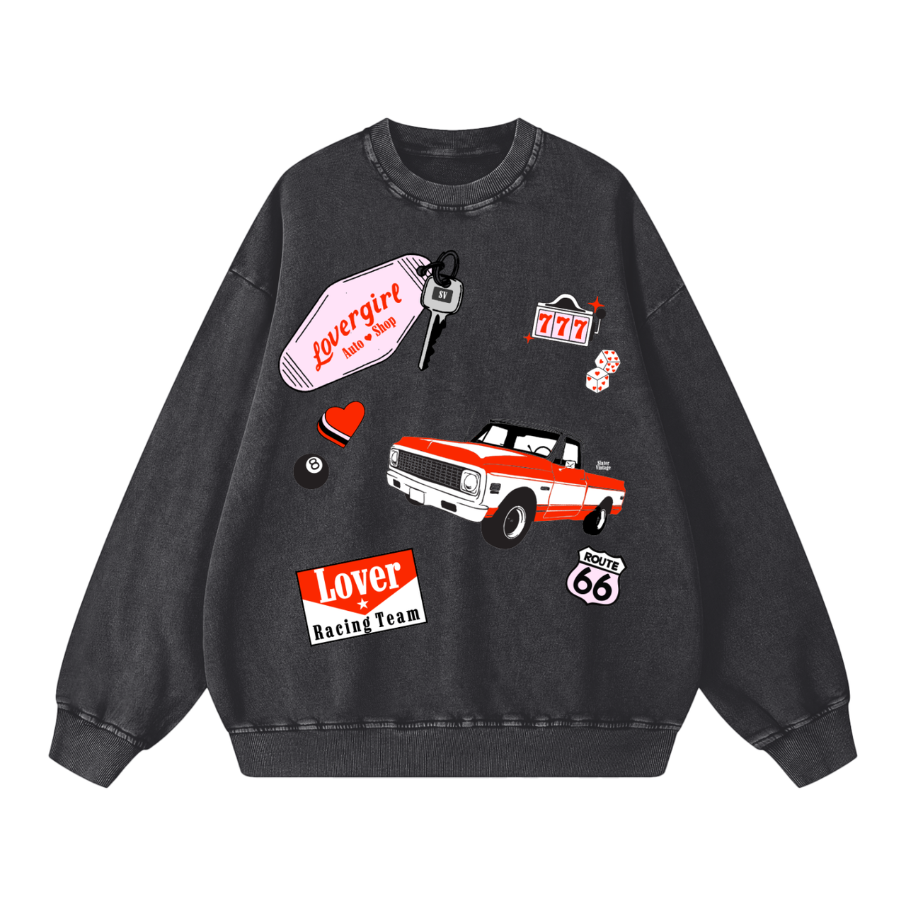Lovergirl Auto Shop Acid Wash Sweatshirt