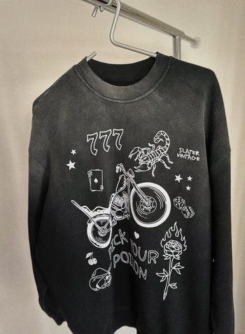 Pick Your Poison Acid Wash Crewneck