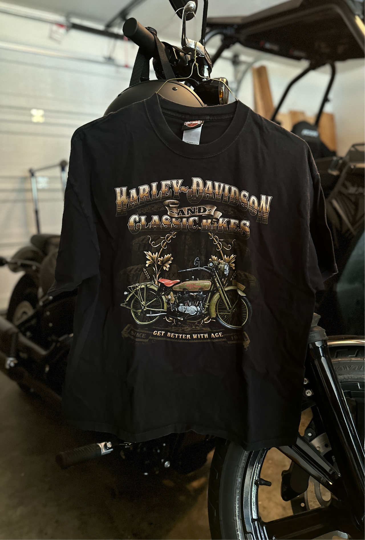 Classic Bikes Floral HD Vintage Tee