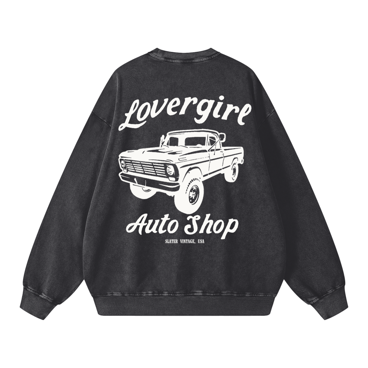 Lovergirl Auto Vintage Wash Crewneck Sweatshirt x Black