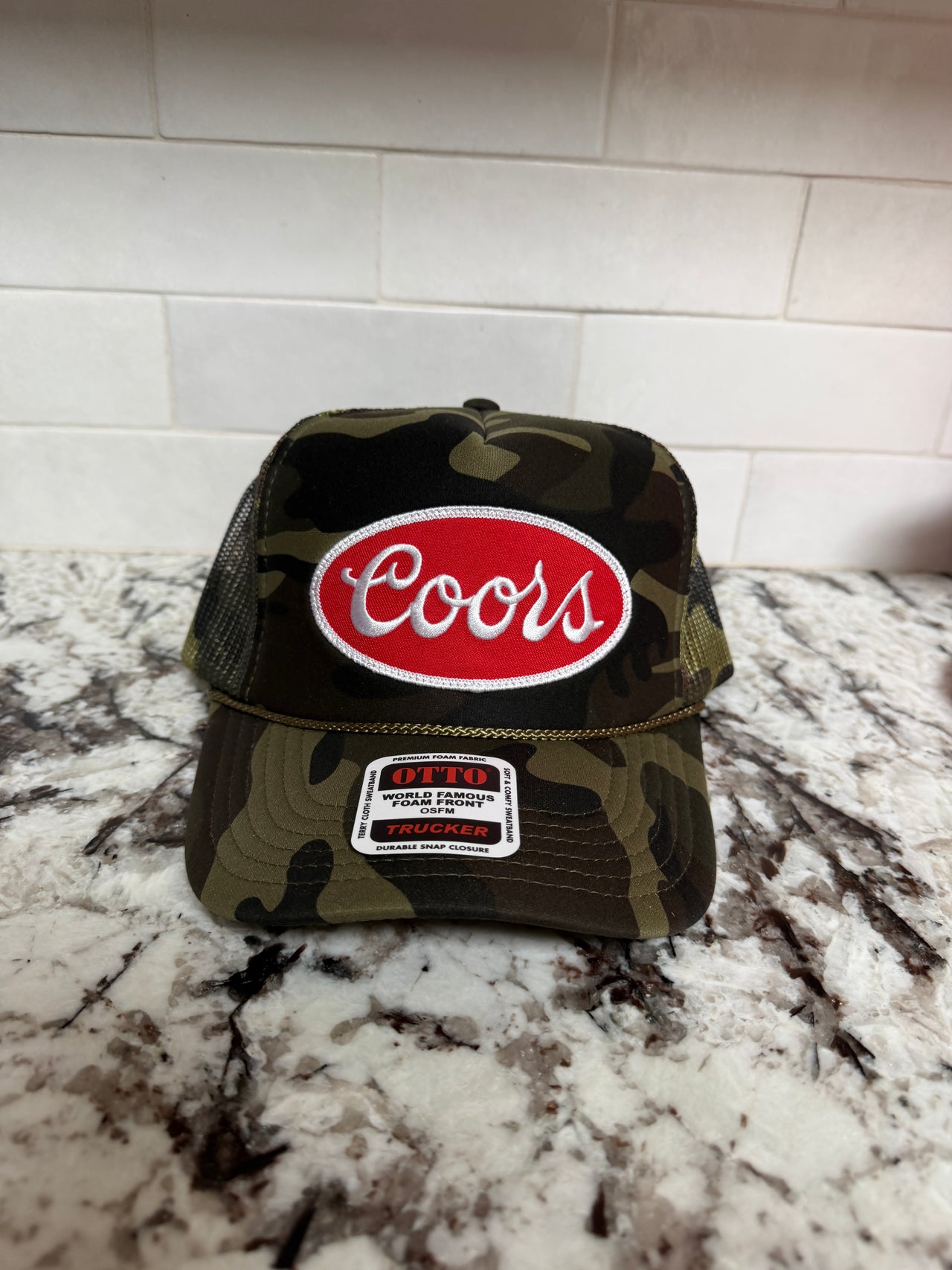 LIMITED EDITION: Banquet Red Logo Trucker Hat x Camo