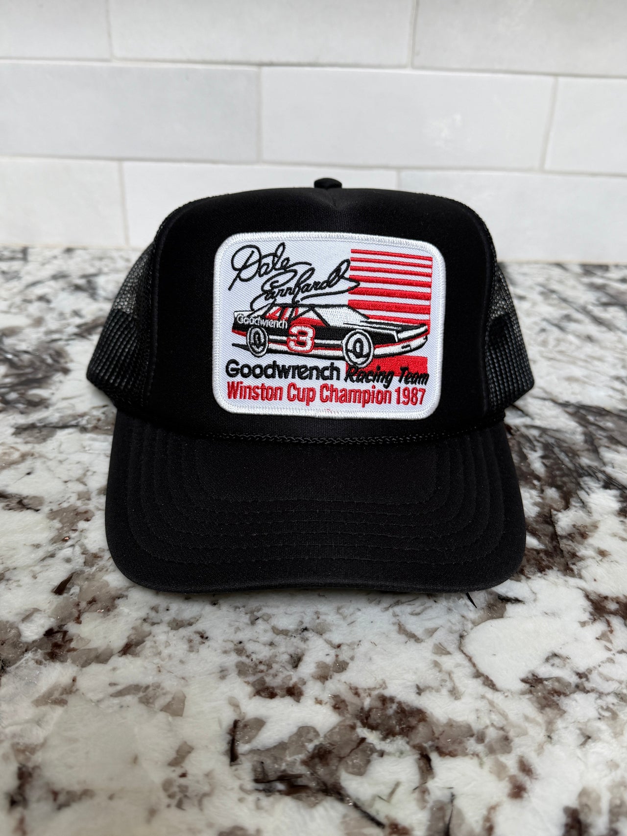 LIMITED EDITION: Checkered Flags Trucker Hat x Black