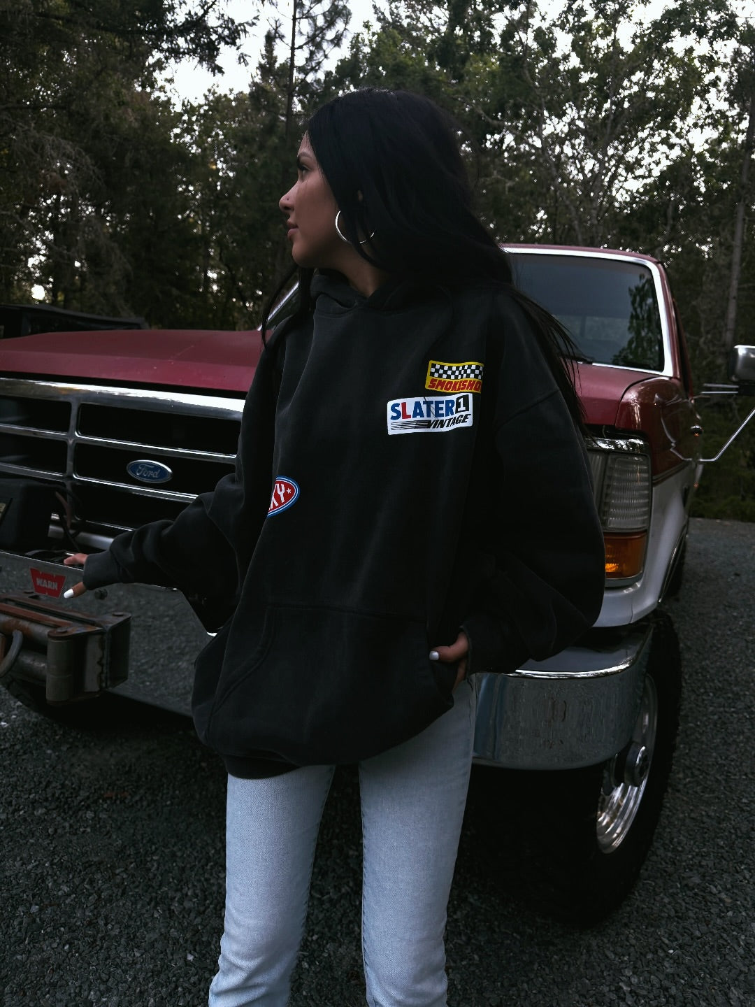 LIMITED EDITION: Keep On Truckin' Heavyweight Hoodie Sweatshirt x Washed Black
