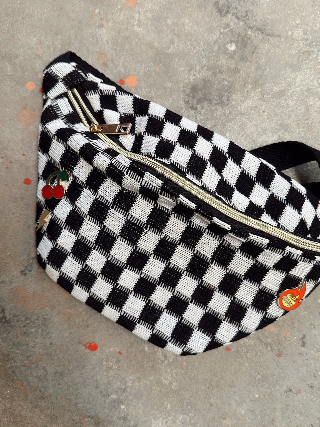 Hot Mama Checkered Belt Bag