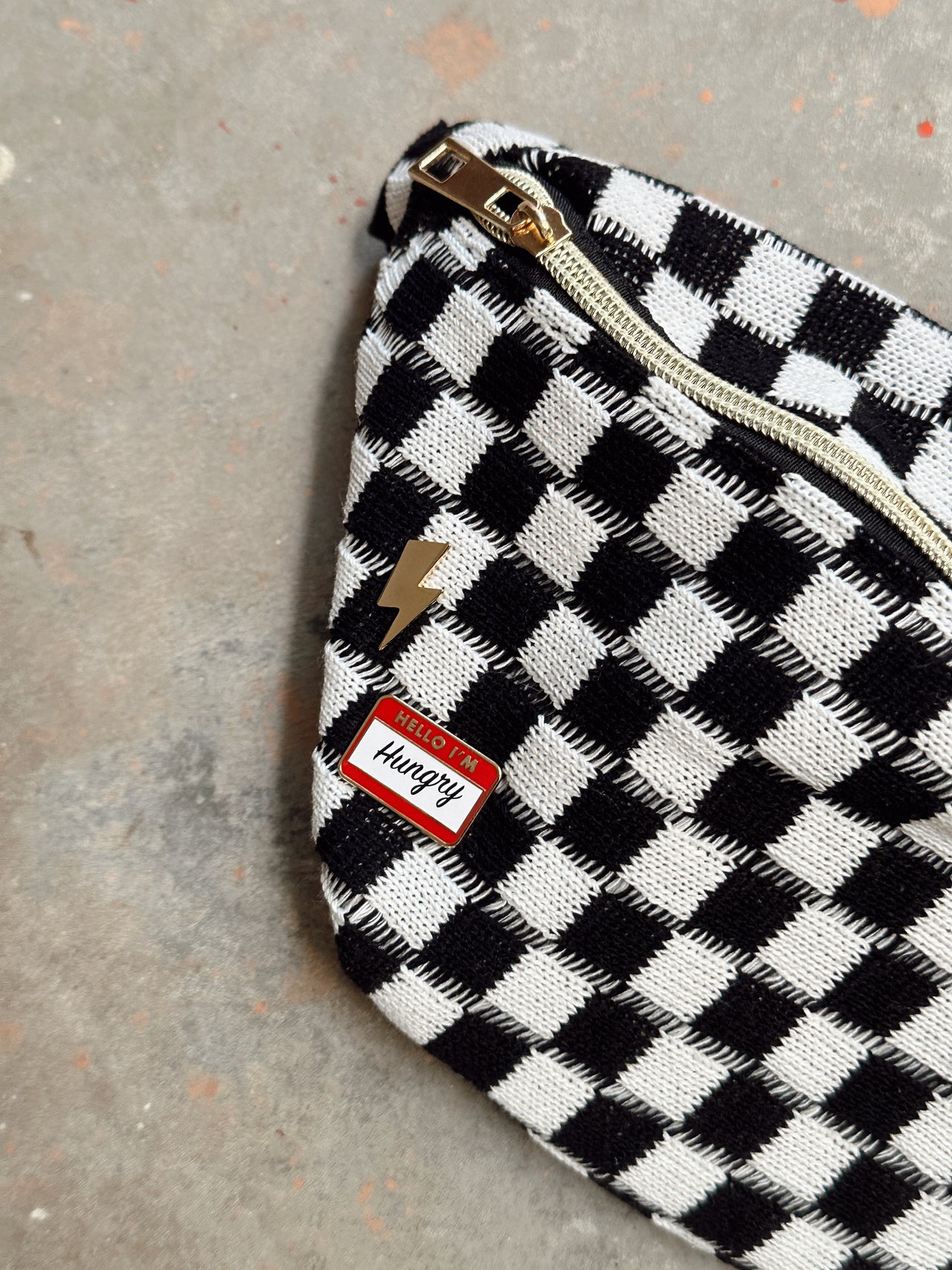 Here For The Tacos Checkered Belt Bag