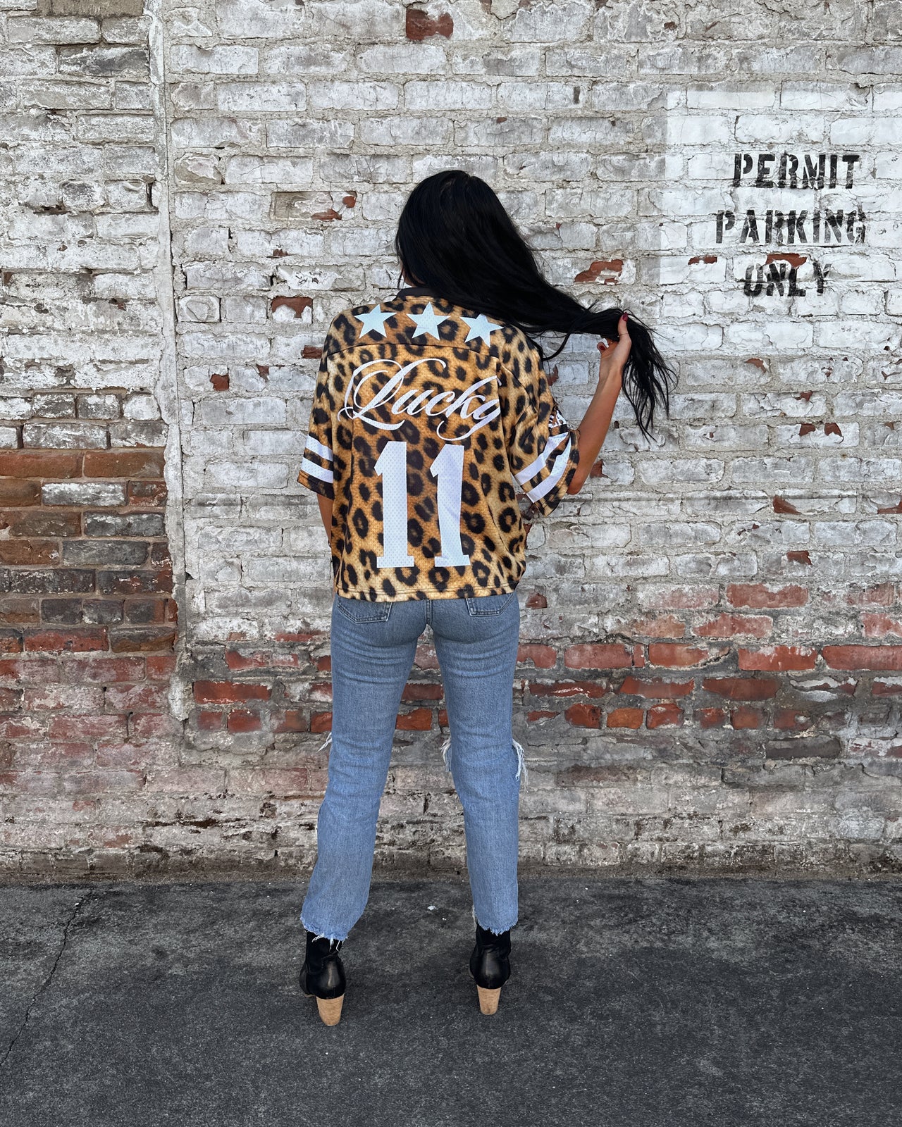 LIMITED EDITION: Lucky Girl Leopard Mesh Jersey