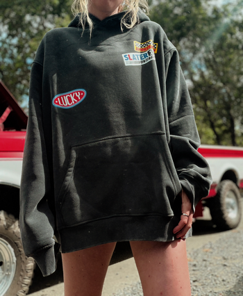 LIMITED EDITION: Keep On Truckin' Heavyweight Hoodie Sweatshirt x Washed Black