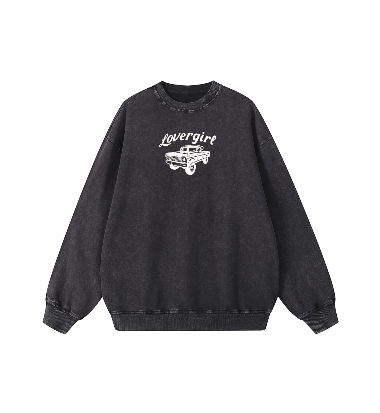 Lovergirl Auto Vintage Wash Crewneck Sweatshirt x Black