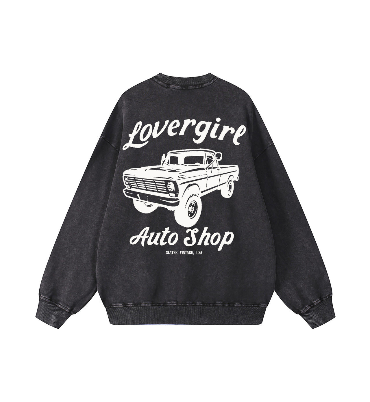 Lovergirl Auto Vintage Wash Crewneck Sweatshirt x Black