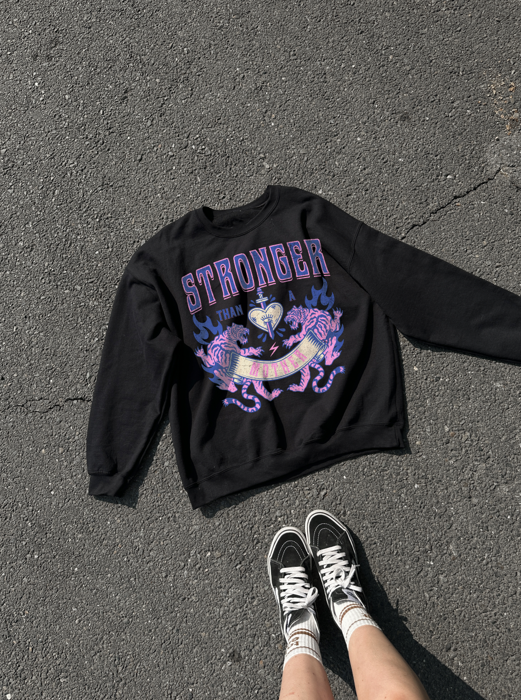 Stronger Than A Mother Luxe Crewneck Sweatshirt