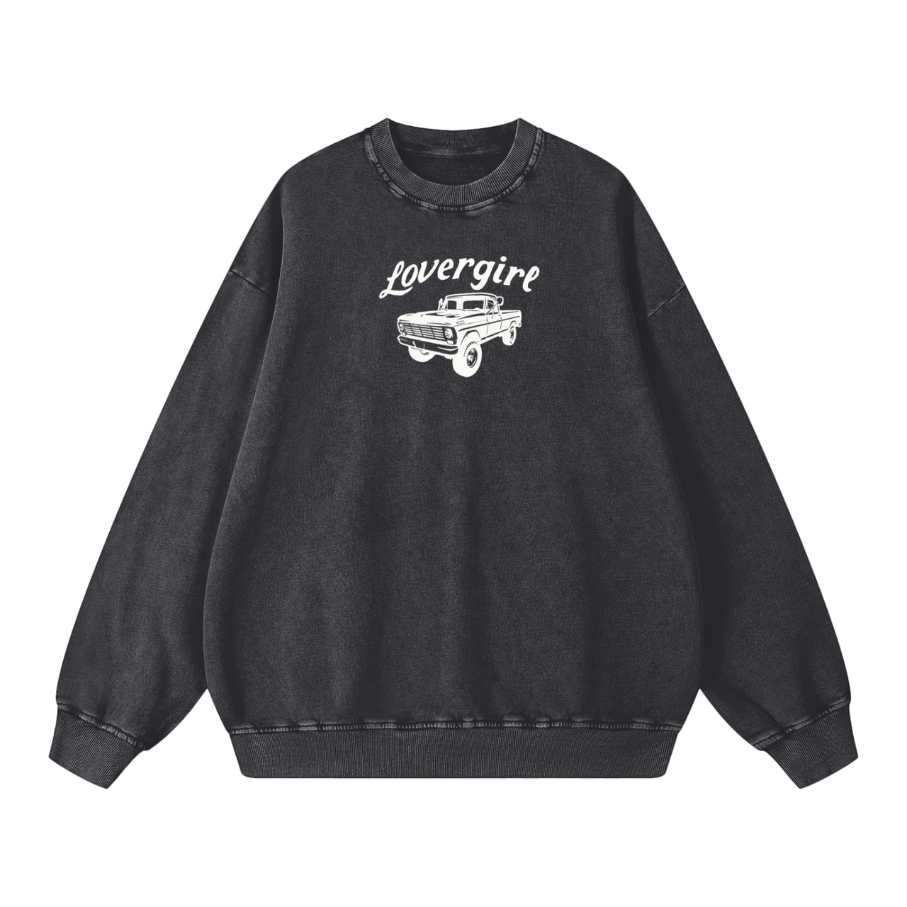 Lovergirl Auto Vintage Wash Crewneck Sweatshirt x Black