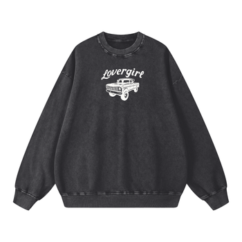Lovergirl Auto Vintage Wash Crewneck Sweatshirt x Black