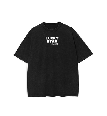 LIMITED EDITION: Lucky Star Acid Wash Tee x Black
