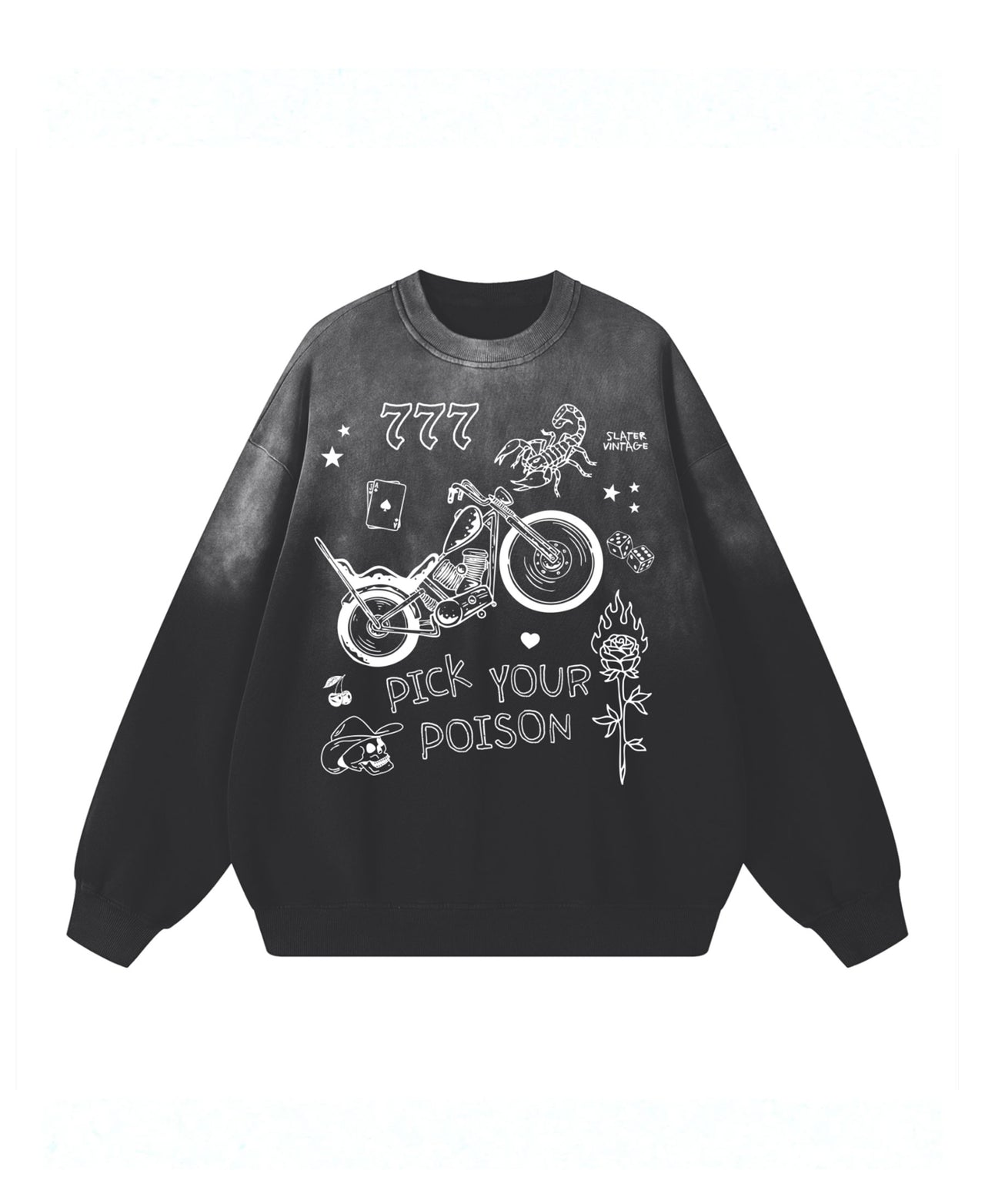 Pick Your Poison Acid Wash Crewneck